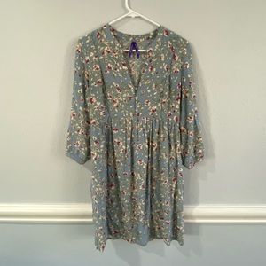 Seraphine Maternity / Sky Blue Floral Woven Maternity Dress